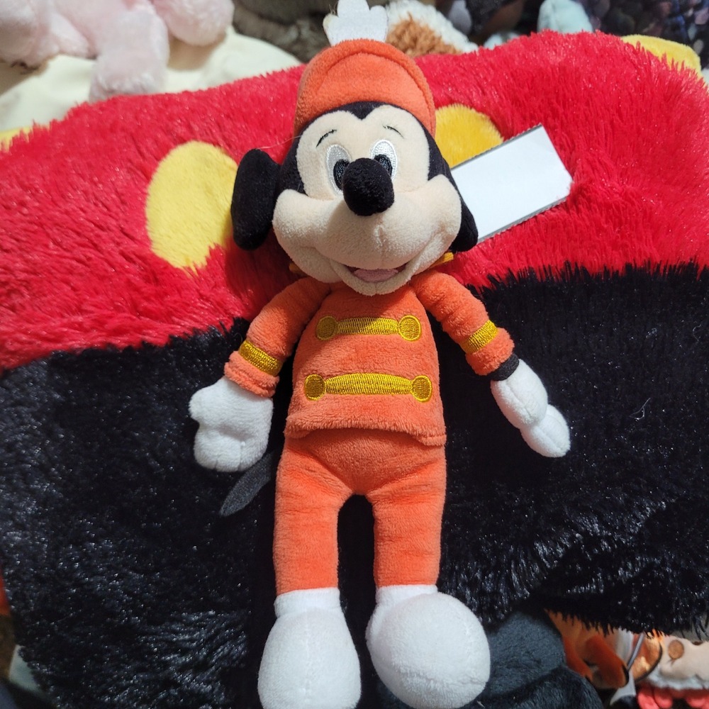 Disney Mickey Mouse Plush Orange Band Leader Bellhop Uniform Stuffed Animal Toy